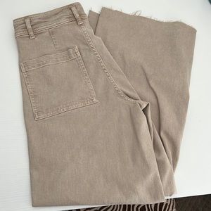 zw marine straight zara jeans in khaki (size 4)